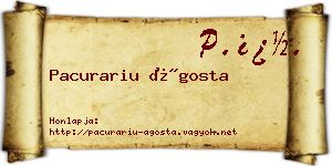 Pacurariu Ágosta névjegykártya